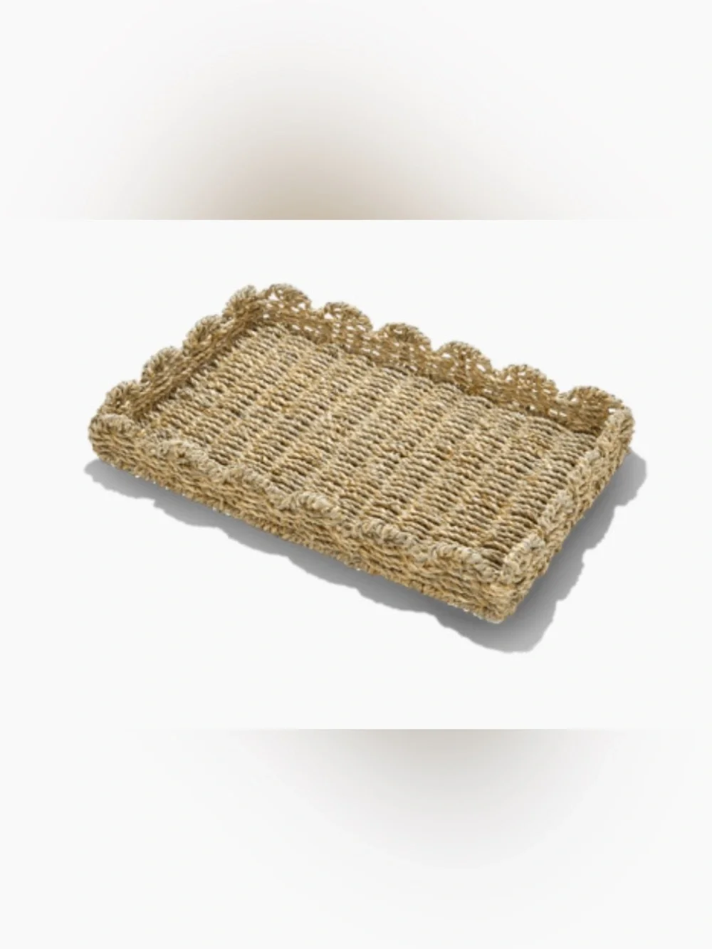 Savvy & Sorted Scalloped Wicker Tray
